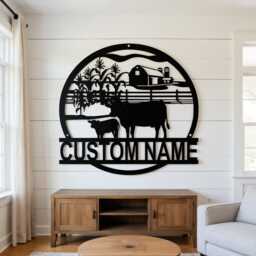 Personalized Cow Metal Sign, Cow Cattle Wall Art, Custom Farm Ranch Decor, Cows Gift, Cow Farmhouse Decor, Cow Farmer Sign - thumbnail 2
