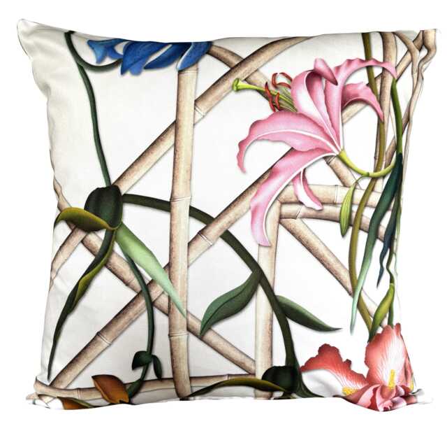 Christian Lacroix Fretwork Garden Azur Ivory Cushion Cover - image 1
