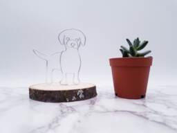 Wire Dog Sculpture Maltese, Havanese, Cavachon Pet Memorial - thumbnail 1