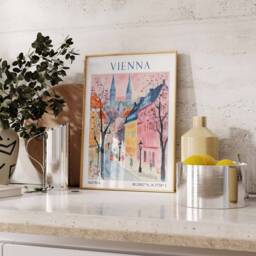 Vienna Travel Print, Poster, Austria Wall Art, Austrian Decor, Gift, Art Vintage - thumbnail 2