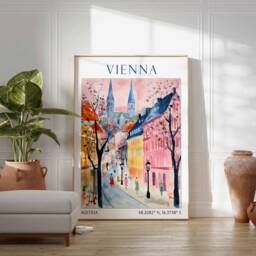 Vienna Travel Print, Poster, Austria Wall Art, Austrian Decor, Gift, Art Vintage - thumbnail 3