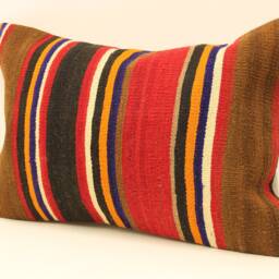 Kilim Lumbar Pillowcover, 16x24 Turkish Textile Cushion Hand Made Decorative Home Design Throw Pillow Case Sofa Boho Pillow, 4Kaf-32 - thumbnail 3