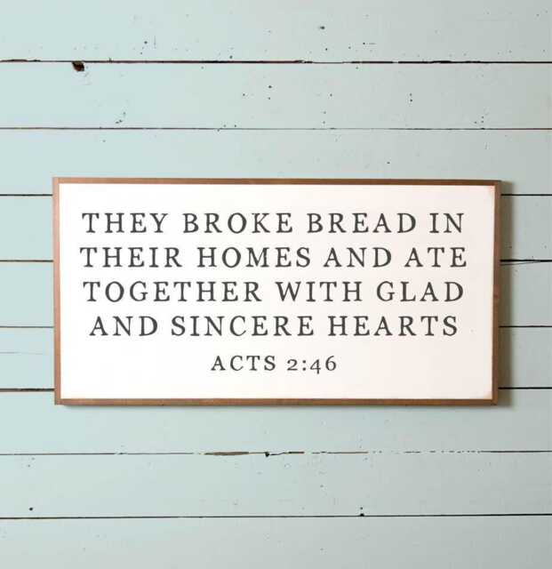 They Broke Bread Acts 246 Scripture Sign, Dining Room Wall Decor - image 1