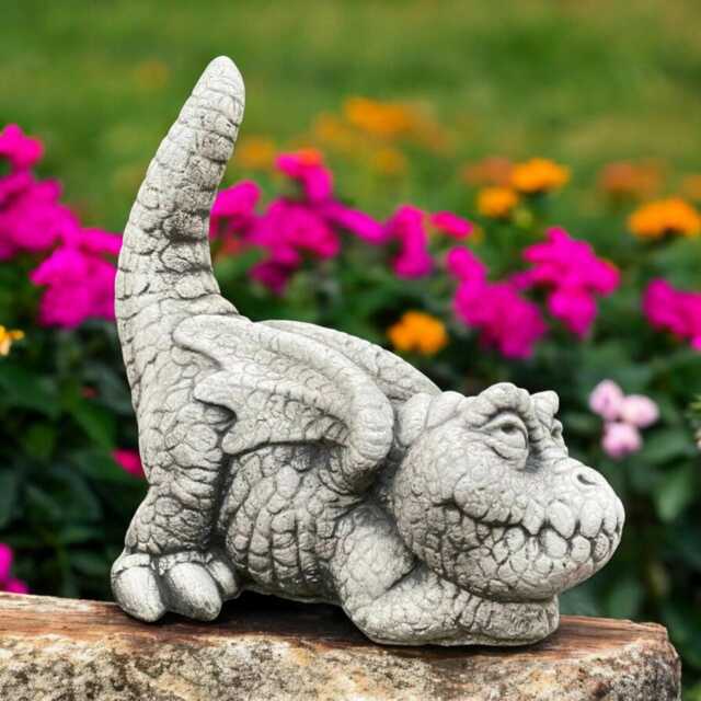 Concrete Dragon Statue Stone Mythical Creature Figurine Garden Sculpture Fantasy Yard Ornament Cement Decor Gift For Lover - image 1