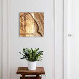 Waves Of Wood Wall Mounted Key Cabinet, Brown Industrial Box, Abstract Textures, For Lovers Nature & Harmony - thumbnail 1
