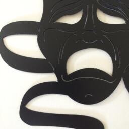 "Metal Theater Masks Wall Hanging, Silhouette 15"" X 10" - thumbnail 3