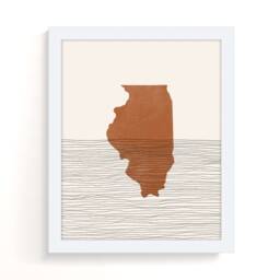 Boho Decor - Illinois Mid Century Wall Art, Minimalist Art & Abstract Print, Map Print - thumbnail 3