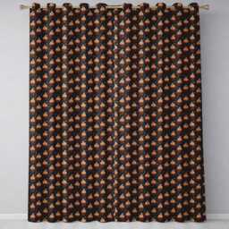 Chocolate Cupcake Dessert Seamless Pattern Dark Background Readymade Eyelet Ring Top Thermal 100% Blackout Curtains - thumbnail 2