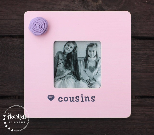 Personalized Cousin Picture Frame - Hand-Painted, Custom Colors - image 1