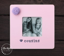 Personalized Cousin Picture Frame - Hand-Painted, Custom Colors - thumbnail 1