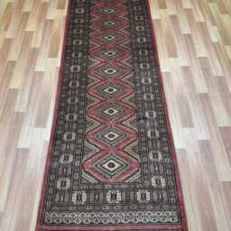 2.6x8 Pink Color Bokhara Rug - Runner Hallway Luxury Bukhara Fine Quality Woolen Afghan - thumbnail 2