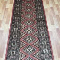 2.6x8 Pink Color Bokhara Rug - Runner Hallway Luxury Bukhara Fine Quality Woolen Afghan - thumbnail 3