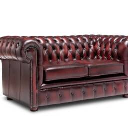 Chesterfield Real Leather Two Seater Sofa Antique - 4 Colours - thumbnail 2