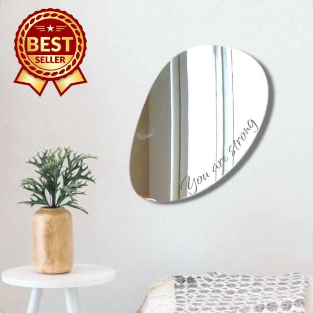 Pebble Acrylic Wall Mirror Large, Shatterproof, Engraved Options - image 1
