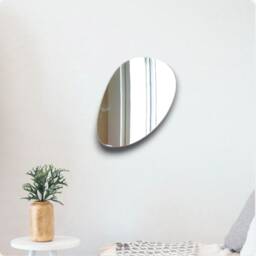 Pebble Acrylic Wall Mirror Large, Shatterproof, Engraved Options - thumbnail 2