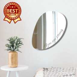 Pebble Acrylic Wall Mirror Large, Shatterproof, Engraved Options