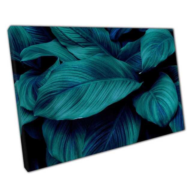 Abstract Green Leaves Canvas Art Print - Soft Vivid Nature Photography For Home Office Decor - image 1