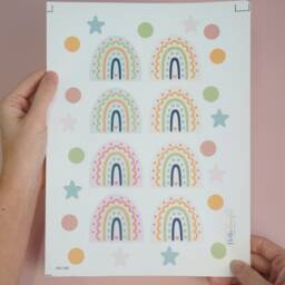 Rainbow Wall Decals Boho Nursery Decor, Polka Dot Stickers - thumbnail 4