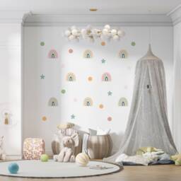 Rainbow Wall Decals Boho Nursery Decor, Polka Dot Stickers - thumbnail 2