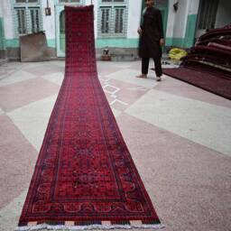 25 Feet, Long Runner Rug, 25.0 X 2.9 Ft, Long Afghan Runner, High Quality Wool Stunning Handmade Turkmen Hall Way Oriental Rug - thumbnail 4