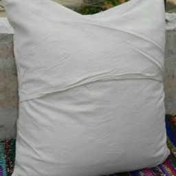 Silk Embroidered White Cushion Covers Vintage Cotton Pillow Case 16 - thumbnail 4