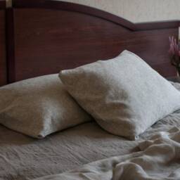Pillow Covers With Swirly Arabesque Pattern From Linen Cotton Blend - thumbnail 2