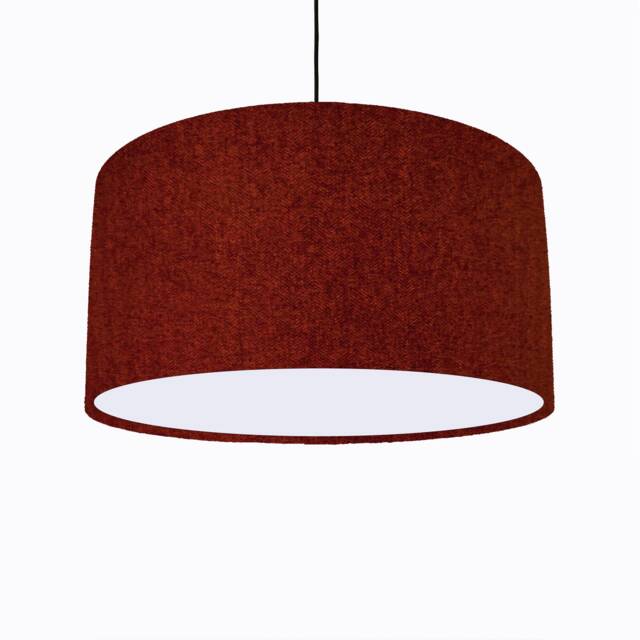 Terracotta Rust Tweed Lampshade in Herringbone Fabric With White Lining - image 1
