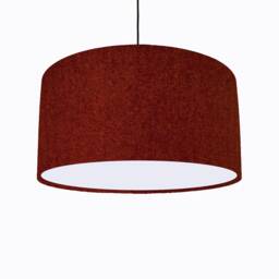 Terracotta Rust Tweed Lampshade in Herringbone Fabric With White Lining
