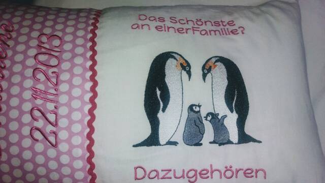 "Cuddly Pillow ""Penguin Family" - image 1