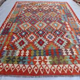 7x10 Ft New Afghan Chubi Kilim Rug, Flatweave Maimana Tribal Turkmen Oriental Rug, Vintage Rug For Bedroom, Livingroom Carpet - thumbnail 2