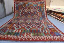7x10 Ft New Afghan Chubi Kilim Rug, Flatweave Maimana Tribal Turkmen Oriental Rug, Vintage Rug For Bedroom, Livingroom Carpet - thumbnail 1