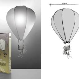 Dreamy Hot Air Balloon Nursery Light - Kids Room Decor Handcrafted Whimsical Ceiling Lamp - thumbnail 4