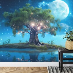 Wallpaper, Fantasy Island Tree Wall Mural, Removable Peel & Stick Decal - thumbnail 3