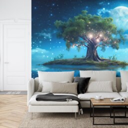 Wallpaper, Fantasy Island Tree Wall Mural, Removable Peel & Stick Decal - thumbnail 2