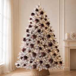 12 Brown Velvet Christmas Balls Holiday Tree Ornaments - thumbnail 2