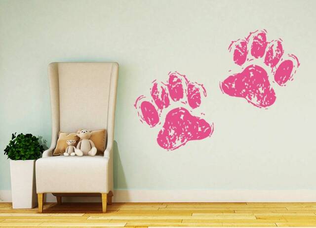 Nursery Wall Decals Dog Pows Vinyl Sticker Home Decor Bedroom Window Chu764 - image 1