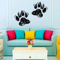 Nursery Wall Decals Dog Pows Vinyl Sticker Home Decor Bedroom Window Chu764 - thumbnail 2