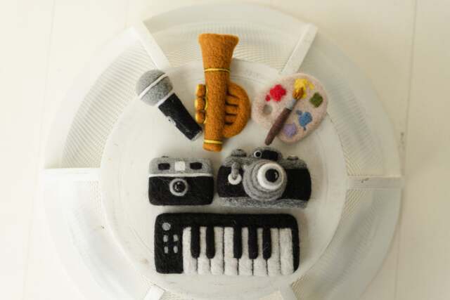 Hand-Felted Newborn Music Props Toy, Felted Microphone Toy, Needle Camera Toy, Newborn Photography Props, Newborn Photo - image 1