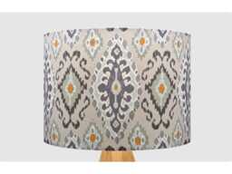 Grey Orange Ikat Lampshade, Table Floor Lamp/Ceiling Pendant Small Medium Large 15cm 20cm 25cm 30cm 35cm 40cm Fabric Drum Light Shade
