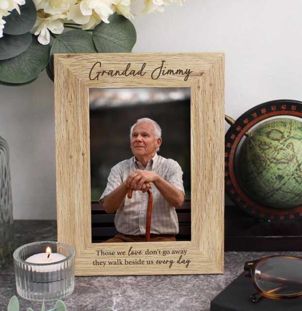 Grandad Memorial Photo Frame in Loving Memory Of Picture Frame, Personalised Remembrance Keepsake , Loved One Sympathy Gift - image 1