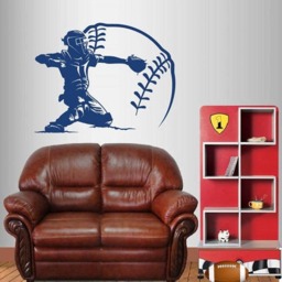In-Style Decals Wall Vinyl Decal Home Decor Art Sticker Baseball Catcher Player Sports Sportsman Boy Teen Room Removable Mural Design 1612 - thumbnail 2