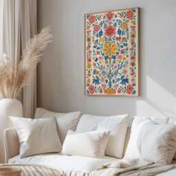 Mexican Print, Art, Decor, Painting, Wall Home Art Folk - thumbnail 2