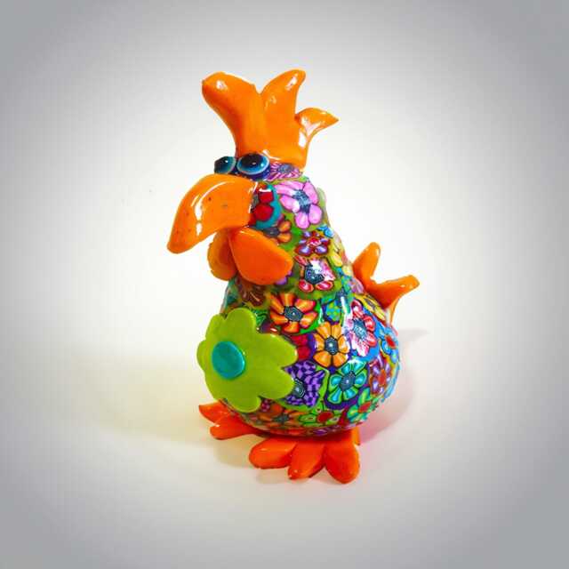 Fun Desk Decoration Chicken Sculpture - Handmade Rooster Figurine - image 1
