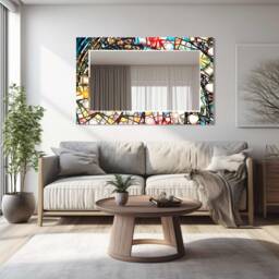 Mirror Wall Decor, For Bathroom, Entryway Hallway Mirror, Luxury Home Living Room Decorative On Tempered Glass - thumbnail 2