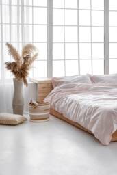 3 Pieces Powder Pink Cotton Satin Bedding Set, Sateen Duvet Cover & Pillowcases Full Size Bedding, Duvet Cover King Set