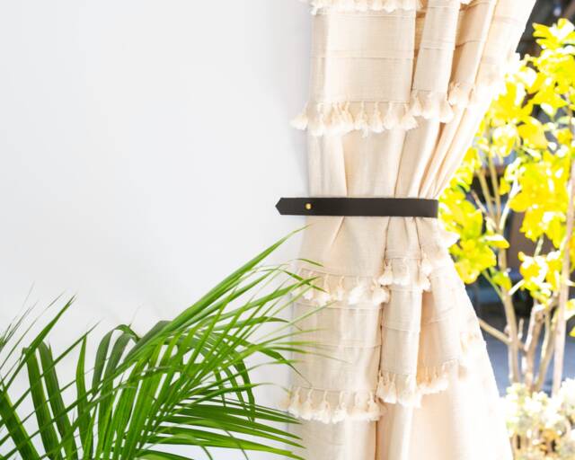 Minimalist Leather Curtain Hold Back Modern Window Treatments Mid Century Tie Home Accents Loop Farmhouse Decor Wedding - image 1