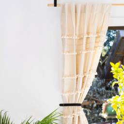 Minimalist Leather Curtain Hold Back Modern Window Treatments Mid Century Tie Home Accents Loop Farmhouse Decor Wedding - thumbnail 4