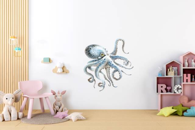 Large Octopus Wall Decal, Ocean Nursery Art, Sea Life Sticker - Thevinylcreations - image 1