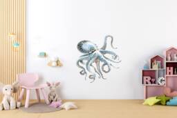 Large Octopus Wall Decal, Ocean Nursery Art, Sea Life Sticker - Thevinylcreations - thumbnail 1