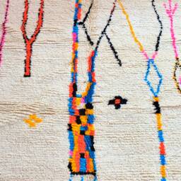 Handmade Beni Ourain Rug Customizable Moroccan Azilal Rug - thumbnail 3
